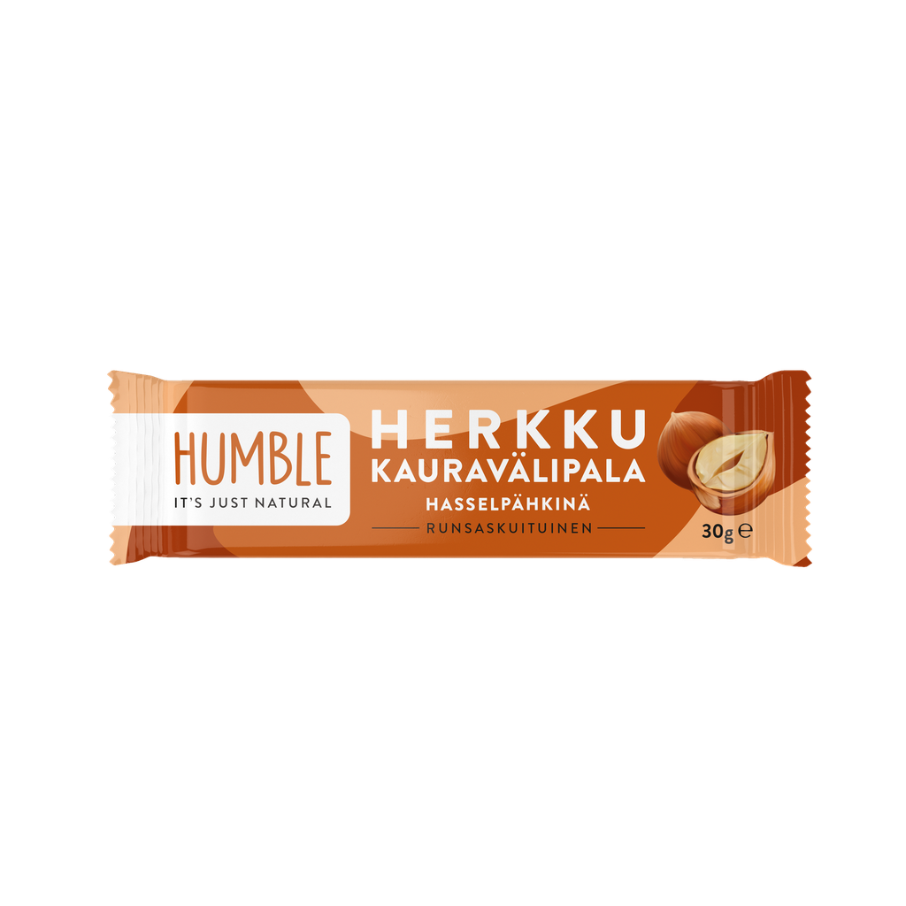 HUMBLE Herkku Kauravälipala Hasselpähkinä 30g x 24