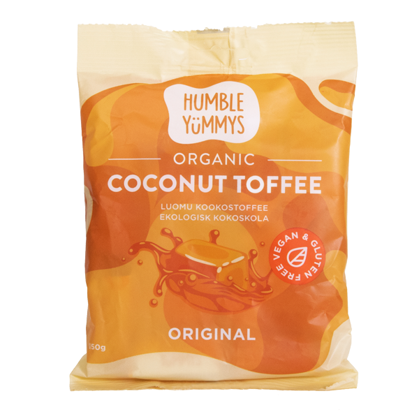 Humble Yummys luomu kookostoffee Original 150g x 10 FI-EKO-201