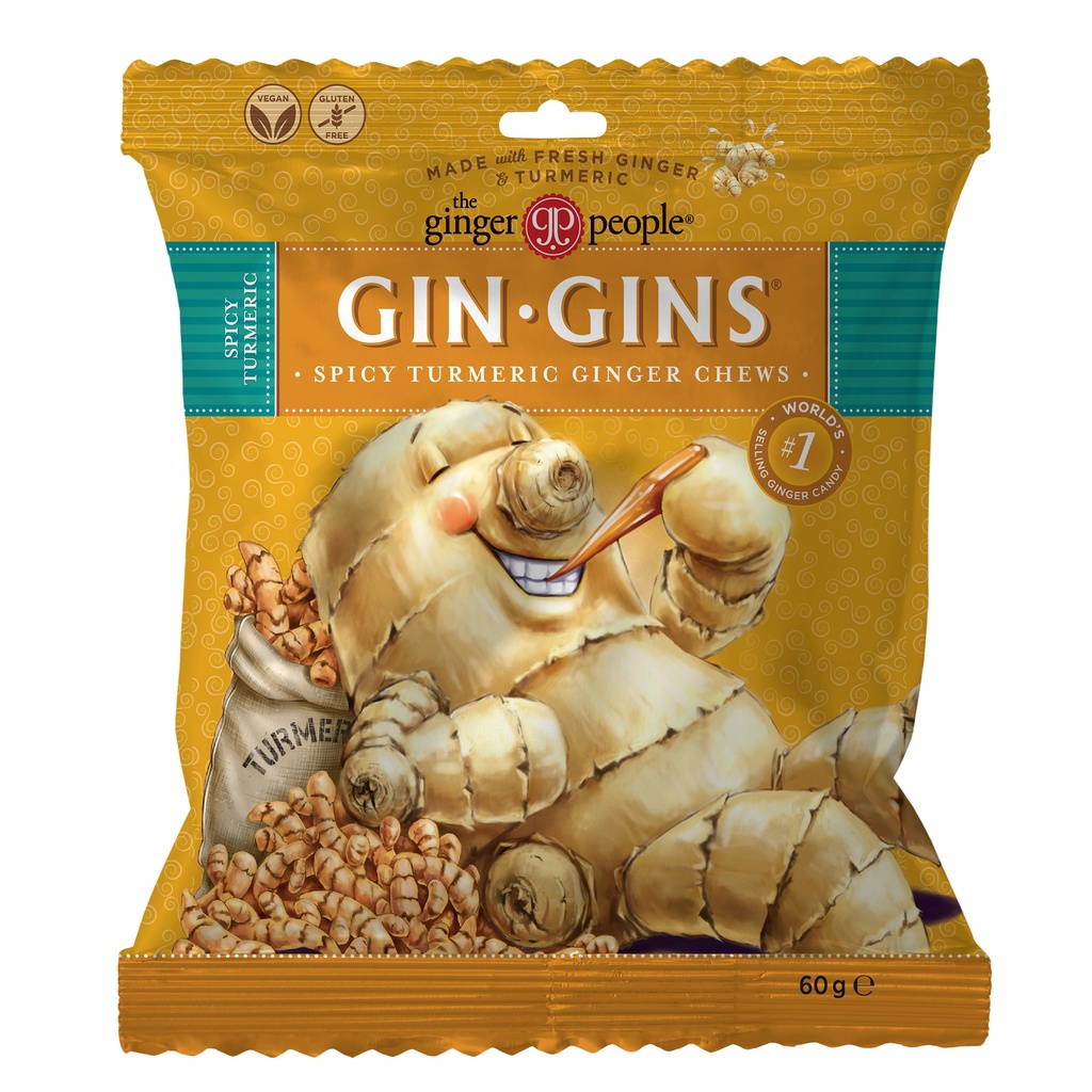 Gin Gins Turmeric Ginger Chew 60g x 12