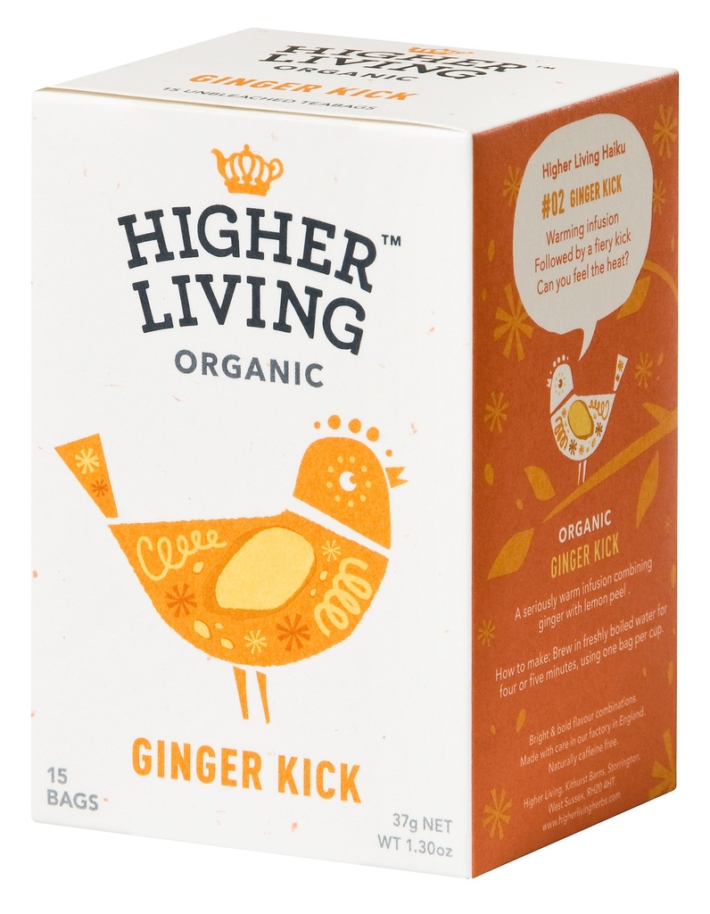 Higher Living Luomu Ginger Kick yrttihauduke x 4 (15pss) FI-EKO-201