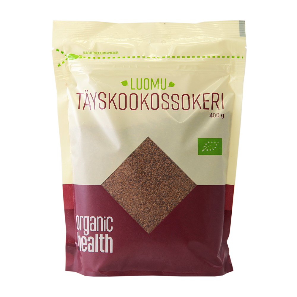 Organic Health Luomu Täyskookossokeri 8 x 400 g FI-EKO-201