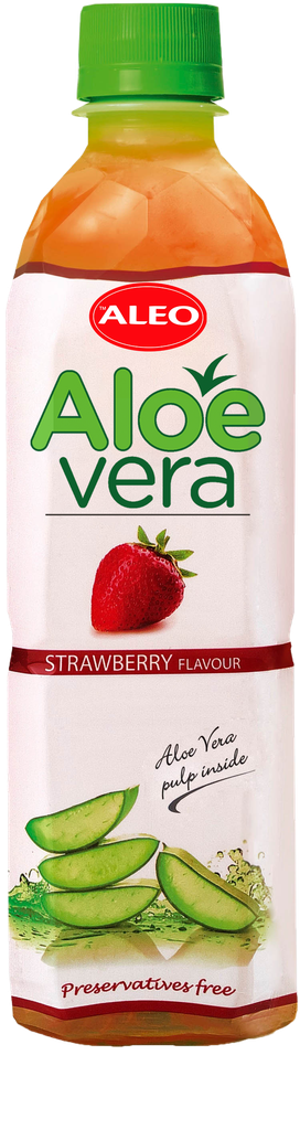 ALEO Aloe Vera dryck med Jordgubb smak 500ml x 12 (KMP 0,20€)