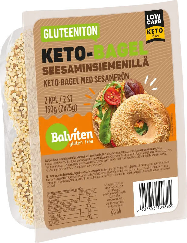 Balviten Gluteeniton Keto Bagel 2x75g x 12
