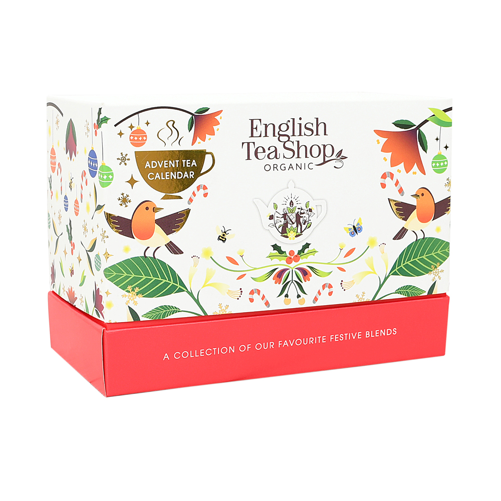 English Tea Shop Luomu Teejoulukalenteri aarrearkku, valkoinen 25 pss (6 x 44,5 g) LK-BIO-149