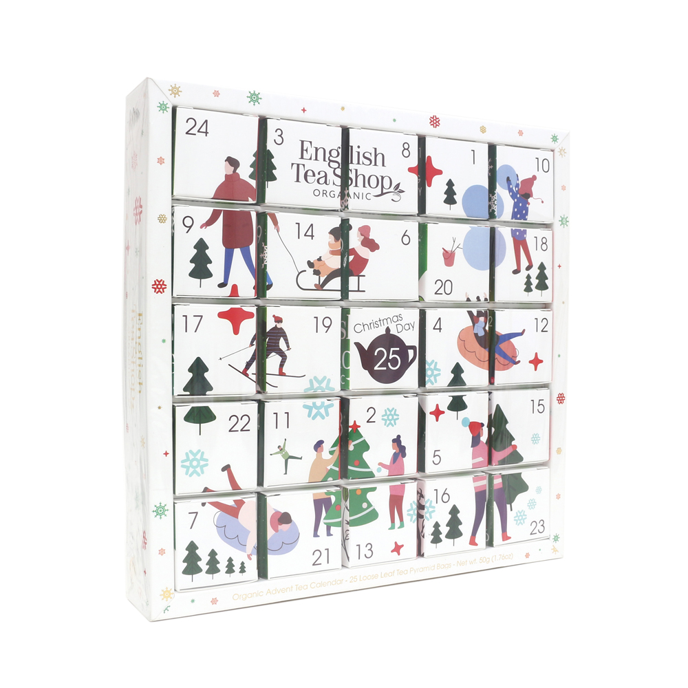 English Tea Shop Luomu Teejoulukalenteri valkoinen, 25pss (6 x 50g) LK-BIO-149