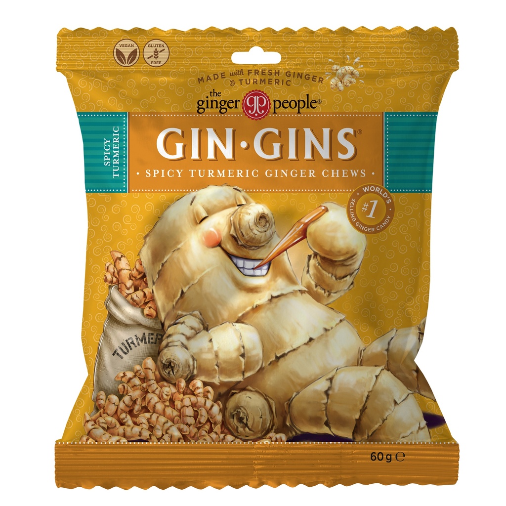 Gin Gins Kurkuma Inkiväärimakeinen 60g x 12
