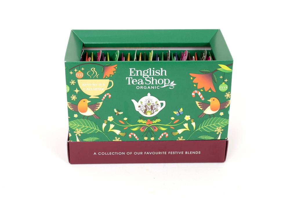 English Tea Shop Luomu Teejoulukalenteri aarrearkku, vihreä 25 pss (6 x 44,5 g) FI-EKO-201