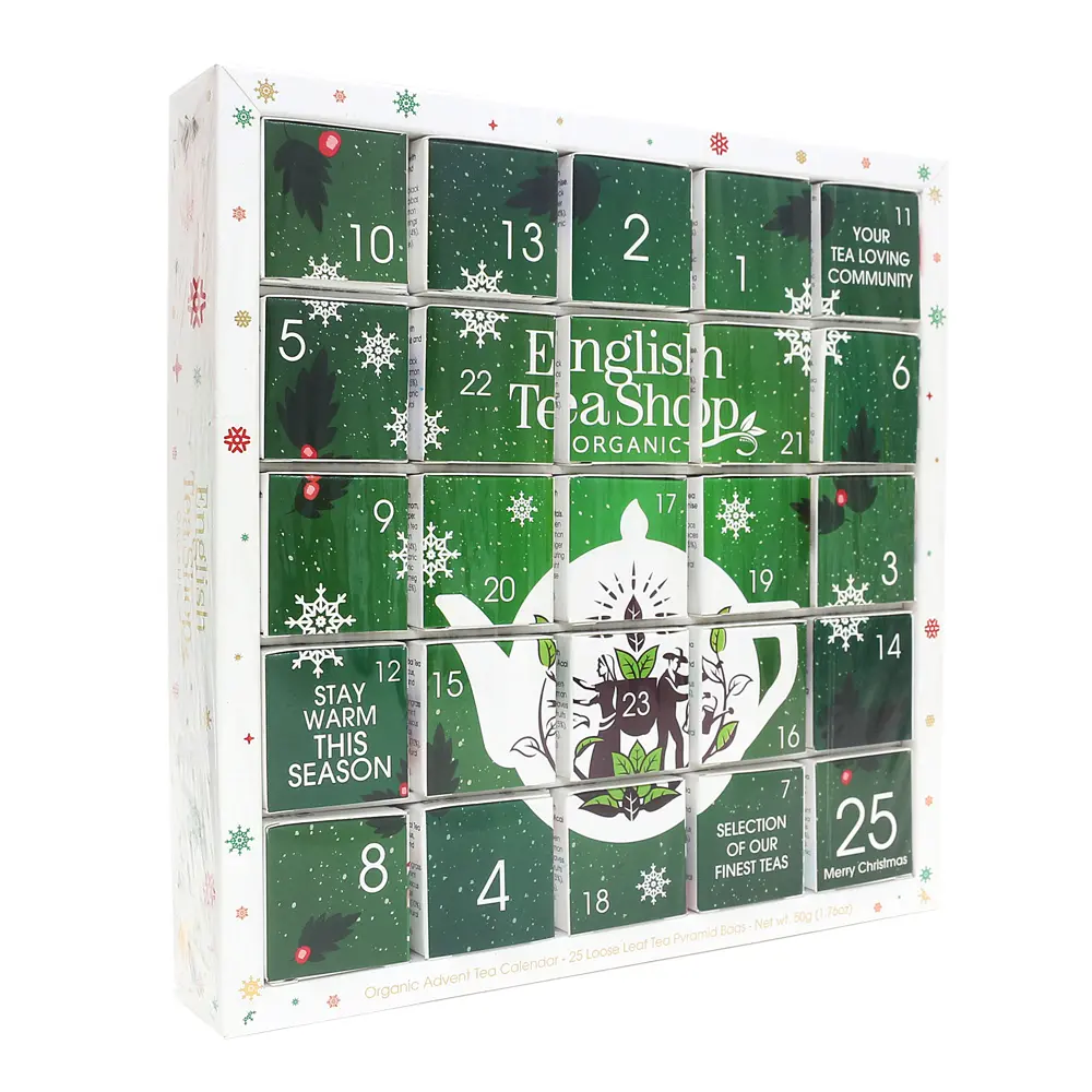 English Tea Shop Luomu Teejoulukalenteri vihreä, 25pss (6 x 50g) LK-BIO-149