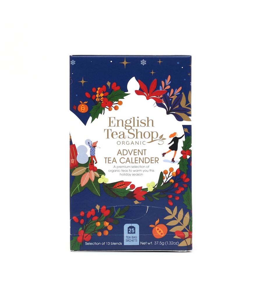 English Tea Shop Pieni Luomu Teejoulukalenteri, sininen 25pss (6 x 37,5g) LK-BIO-149