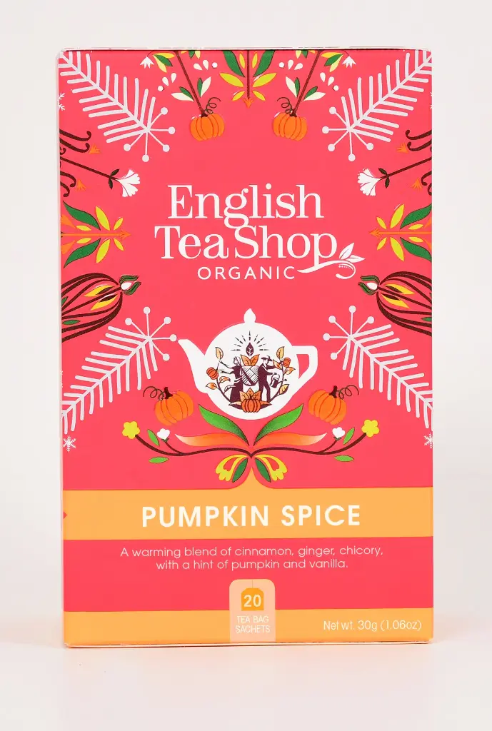 English Tea Shop Luomu Hauduke Pumpkin Spice, kofeiiniton 20 pss (6 x 30 g) LK-BIO-149