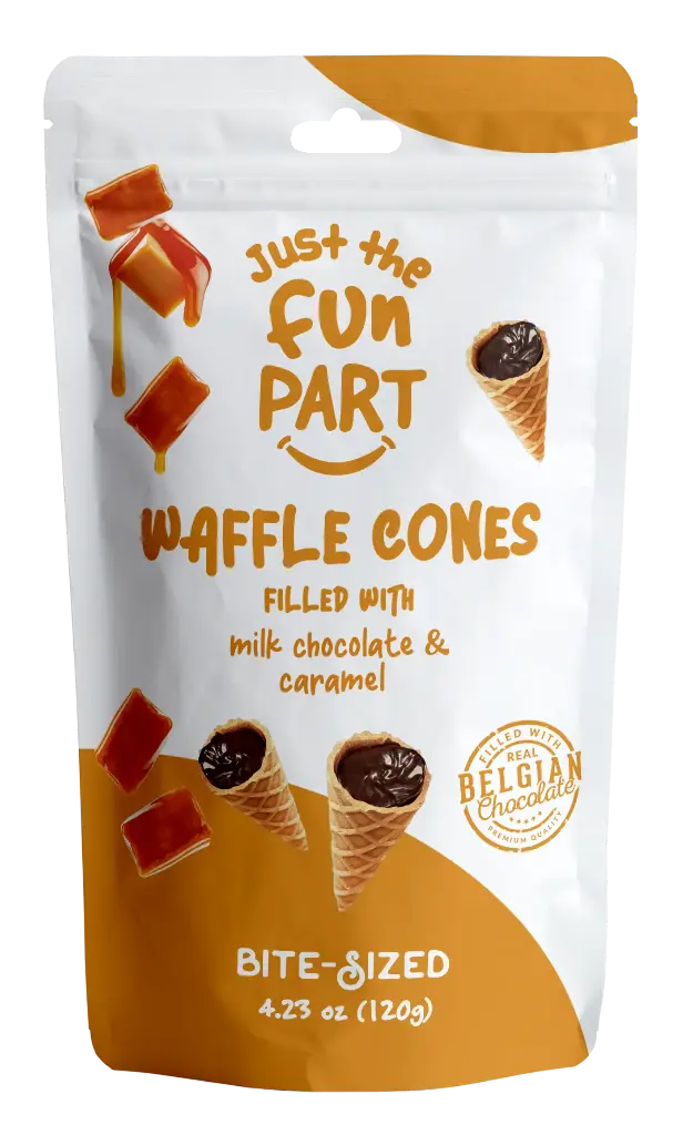 Just the Fun Part Milk Chocolate & Caramel Waffle cone 6x 120g