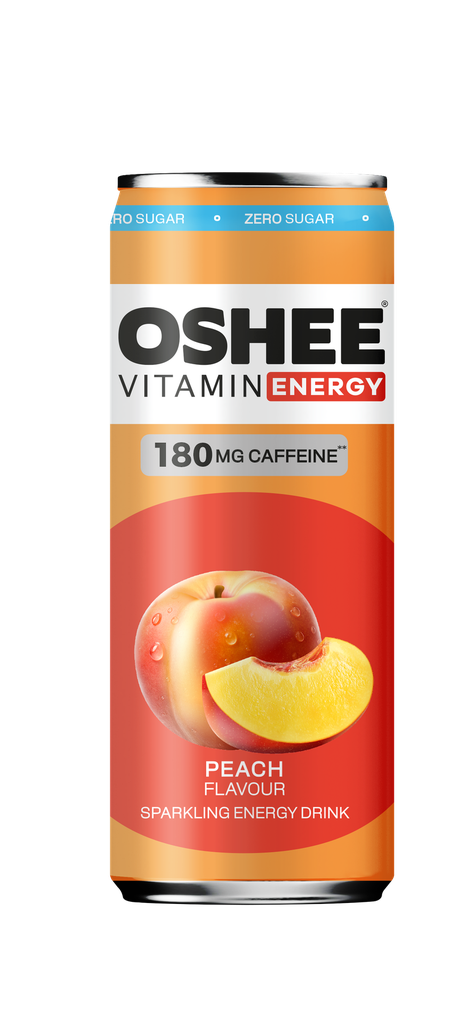 OSHEE Energiajuoma Peach Zero 330ml x 24 (TLK 0,15€)