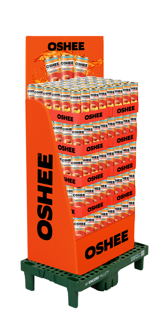 OSHEE Energy drink Peach Zero 330ml QPA (288tlk)