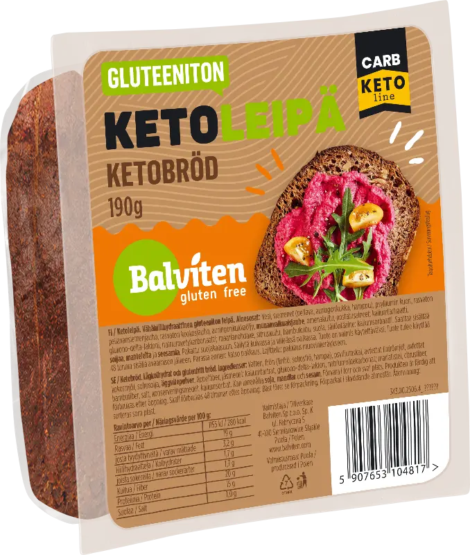 Balviten Gluteeniton Ketoleipä 190g x 6