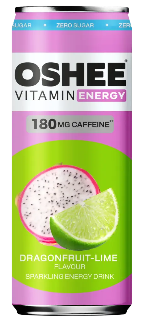 OSHEE Energiajuoma Dragonfruit & Lime Zero 330ml x 24 (TLK 0,15€)