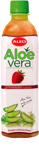 [22392] ALEO Aloe Vera drink Strawberry flavour 500ml x 12 (KMP 0,20€)
