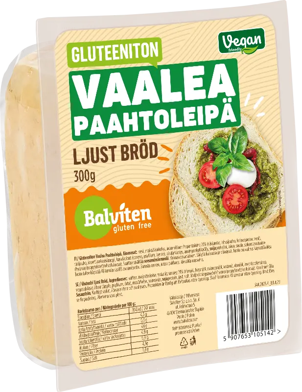 Balviten Gluteeniton Vaalea Paahtoleipä 300g x 4 | Evoke Oy b2b