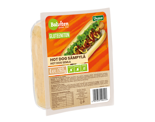 [10645] Balviten GLUTEN FREE HOT DOGS ROLLS 65gx4 x 10