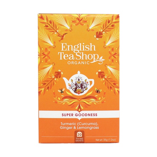 [05780] English Tea Shop Luomu Hauduke Turmeric, Ginger & Lemongrass, kofeiiniton 20 pss (6 x 35 g) FI-EKO-201