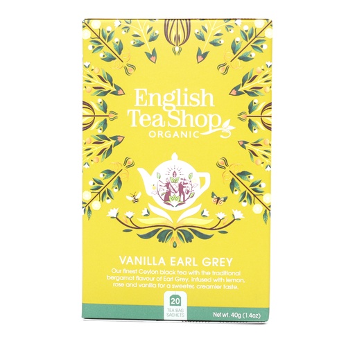 [05786] English Tea Shop Luomu Musta tee Vanilla Earl Grey 20 pss (6 x 40 g) LK-BIO-149