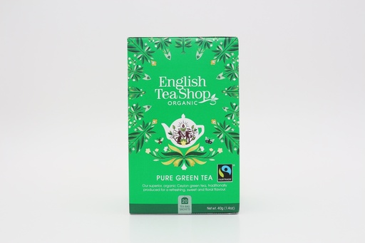 [02915] English Tea Shop Luomu Vihreä Tee Pure Green 20 pss, Reilu (6 x 40 g) LK-BIO-149