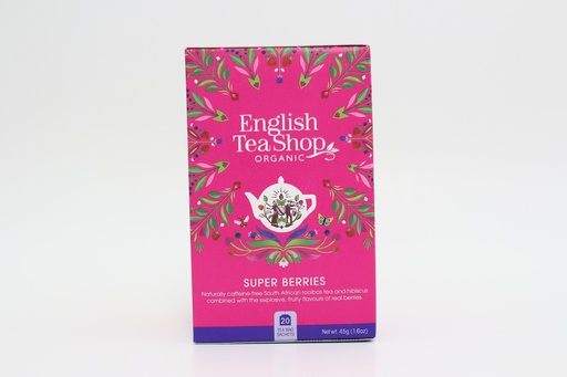 [02923] English Tea Shop Luomu Hauduke Super Berries, kofeiiniton 20 pss (6 x 45 g) FI-EKO-201