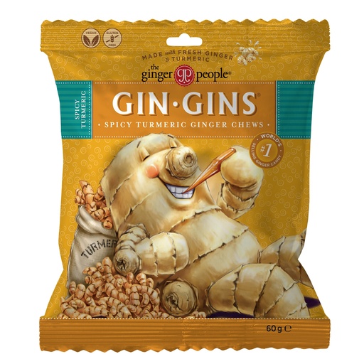 [94204] Gin Gins Kurkuma Inkiväärimakeinen 60g x 12