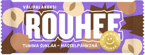 [83518] ROUHEE Tumma Suklaa - Hasselpähkinä Välipalakeksi 30g x 12