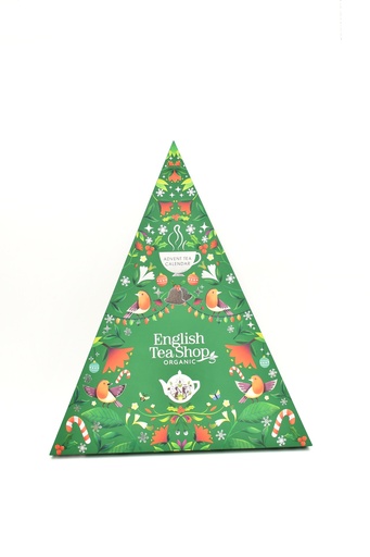 [06459] English Tea Shop Luomu Teejoulukalenteri pyramidi, vihreä 25 pss (6 x 50 g) LK-BIO-149