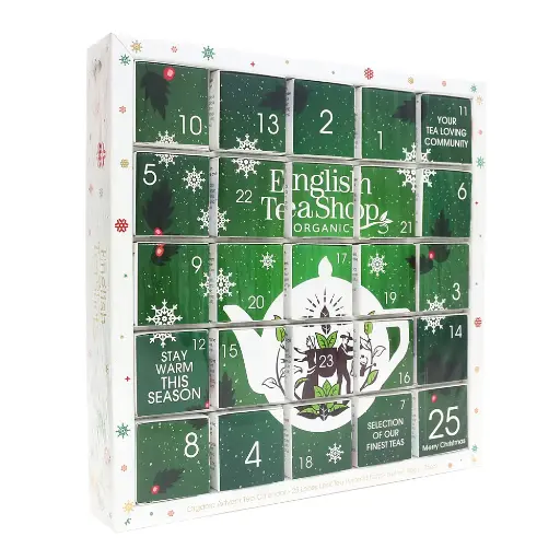 [06125] English Tea Shop Luomu Teejoulukalenteri vihreä, 25pss (6 x 50g) LK-BIO-149