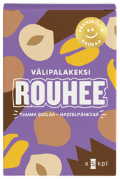 [83527] ROUHEE Tumma Suklaa - Hasselpähkinä Välipalakeksi 30g x 5 (monipakkaus) x 8